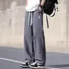 Calça Longa Plissada Masculina, Nova Tendência Verão 2026 Calça Reta Solta, Calça Esportiva Casual Desconstruída Masculina Primavera e Outono