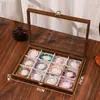 Caja de Almacenamiento de Joyería con Tapa, Pulsera de Cristal a Prueba de Polvo en Stock, Organizador de Pulseras y Gomas para el Cabello, Caja de Almacenamiento con Rejilla para Joyería y Coleccionables
