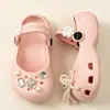Zapatos de PrincesaSandalias de verano para niña estilo ballet, punta cerrada, antideslizantes, suela suave, estilo padre-hijo para exteriores para niñas