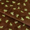 Tela de terciopelo impresa con estampado de pelo de conejo en stock con pequeños moños, tela impresa de imitación de pelo de conejo para ropa, zapatos, sombreros, bolsos y textiles para el hogar