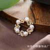 Broche Redondo Minimalista de Perlas y Pedrería para Mujer, Broche Elegante Versátil para Trajes y Chaquetas, Accesorio de Moda