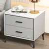 Mesita de noche de pizarra, Madera maciza, Simple y moderna, Gabinete de almacenamiento para mesita de noche de dormitorio, Completamente ensamblado para el envío, Almacenamiento de comercio exterior transfronterizo