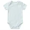 Enterizo de Otoño Transfronterizo para Bebé, Mameluco de Color Sólido para Recién Nacido, Unisex, Transpirable, Cuello Envelope, Manga Corta