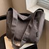 Bolsa de Lona para Mulheres, Grande Capacidade, Nova Moda 2026, Versátil para Outono e Inverno, Alça Larga, Bolsa Transversal, Bolsa Saco Tendência para Senhoras