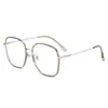 Armazón para Gafas Ópticas de Titanio Polygonal Retro de Lujo Ligero, Efecto Adelgazante para Caras Grandes, Gafas Sin Graduación Anti-Luz Azul TH61002