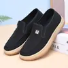 Novo Outono Masculino Antiderrapante Solado Macio Leve Tecido Tênis Slip-on Sapatos de Tecido Old Beijing Casuais para Pai Solado de Borracha