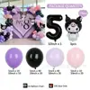 Morado negro animación de dibujos animados Sanrio kulomi película de aluminio cadena de bolas de látex traje fiesta de cumpleaños infantil transfronteriza