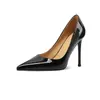 Zapatos de tacón alto para mujer de talla grande con tacones finos y punta fina, zapatos elegantes de charol poco profundos para el otoño de 2026 para ir al trabajo profesional, talla 40