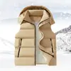 Chaleco de hombre con capucha desmontable, chaleco de algodón seda sintética, chaleco cálido personalizado transfronterizo para hombre