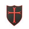 Parche de PVC 3D Cruz del Templo Legión Guerrero Espartano Insignia táctica de moral Insignia luminosa de Velcro