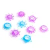 Anillos de pene coloridos para hombres, anillos de pene de cristal solar, anillos de retraso de colmillo de lobo, juguetes sexuales para adultos