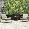 Mesas y Sillas de Exterior, Madera de Teca, Impermeables y Resistentes al Sol, Muebles de Exterior para Cafetería de Hotel y Restaurante, Sillas de Ratán para Ocio en Patio de Villa y Jardín