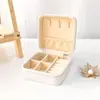 Bolsa Compacta de Cuero con Cremallera y Patrón Cruzado para Joyería, Pendientes, Pendientes, Anillo, Collar, Caja de Joyería, Caja de Almacenamiento de Joyería para Viaje