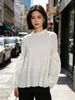 Suministro Directo de Fábrica Otoño e Invierno 2024 Estilo Ins Nuevo Elegante Top de Princesa con Pliegues Mangas Abullonadas Talla Grande Camiseta Holgada
