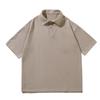 Polo de Algodón Piqué Pesado de 290g Marca de Moda con Hombros Descubiertos 2025 Camiseta de Solapa Elástica para Hombre y Mujer Casual de Manga Corta t