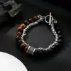 Pulsera Transfronteriza de Acero de Titanio para Hombres, No se Desvanece, Lujo Ligero, Sensación de Alta Gama, Joyería Versátil Hip-Hop, Accesorios Retro Simples y Únicos para Mujeres
