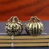 Colgante de Calabaza de Latón Artesanía Metálica, Accesorio para Pulsera y Collar, Adorno Decorativo de Halloween de 2.1 cm
