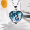 Temu venda quente Crystal Angel pingente de coração de pêssego europeu e americano colar de moda transfronteiriça