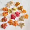 Hojas de Arce Artificiales, Hojas de Arce de Dos Puntas, Hojas de Otoño, Hojas de Colores, Decoración de Fondo, Hojas de Accesorio, Tipo de Pie
