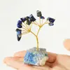Venta Caliente Transfronteriza Piedra Cruda de Cristal Natural Base Grava Flor Árbol Adorno Jade Ágata Cristal Árbol de la Riqueza Adorno