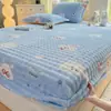Lençol de cama de fleece espesso com forro de fleece para o inverno, peça única, capa de cama quente de inverno, fleece de leite, protetor de colchão de flanela