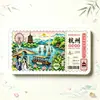 Ímãs de Geladeira Estilo Chinês Hangzhou - Conjunto de Souvenirs Turísticos de Comida e Atrações do Lago Oeste