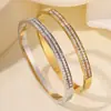 Pulsera de Acero de Titanio, Pulsera de Lujo Doble Fila Estrella Dorada para Mujer, Joyería de Pulsera de Moda Transfronteriza Nicho Versión de Alta Gama