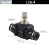 Conexões Pneumáticas de Engate Rápido para Tubos, Válvula de Controle de Fluxo para Tubulação, Regulagem de Velocidade e Limitação de Fluxo Pa Sa Lsa4/6/8Mm/10/12