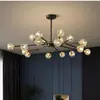 Lámpara de Sala de Estar Nórdica Araña Moderna Minimalista Dormitorio Comedor Lámpara Rama Cristal de Cristal Araña Lujo Ligero Lámparas de Celebridad de Internet