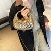 Bolso de Acrílico con Patrón Acolchado Color Caramelo 2024 Otoño Nuevo Bolso de Cena Simple y Atmosférico Bolso Cruzado con Cadena