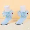 Calcetines de Niña Verano Finos Infantiles Coloridos Calcetines de Encaje con Pompón Estilo Princesa Bebé Calcetines de Algodón Calcetines Cortos Venta Directa de Fábrica