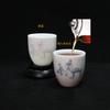 Taza de Té Cerámica Sensible a la Temperatura que Cambia de Color, Ocho Inmortales Cruzando el Mar, Juego de Té Kung Fu de Jadeíta, Taza de Agua que Cambia de Color, Taza de Maestro de Porcelana Azul y Blanca Estilo Antiguo