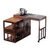 Nueva Mesa de Té China Pequeña para Apartamento Hogar Móvil Giratoria Telescópica Mesa de Té Pequeña Mesa de Té Integrada para Hervir Agua y Preparar Té Gabinete de Té