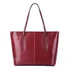 Bolso Grande de Cuero de Vaca Encerado para Comercio Exterior, Bolso Tote Retro Moderno de Cuero Genuino para Viajes Diarios, Bolso Cubo de Hombro Práctico de Gran Capacidad
