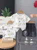 Conjunto de Verano Transfronterizo de Comercio Exterior para Niños 2025 Nuevo Elegante de Moda Ropa de Verano para Niños Conjunto de Mezclilla de Manga Corta para Niños