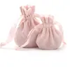 Felpa nueva marca nueva cuerda de cinta bolsa de calabaza anillo joyería terciopelo semicírculo empaque bolsa de franela recomendado
