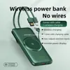 Estação de Energia Power Bank Atacado Novo Modelo Tela Redonda Pequena Display Digital Power Bank 22,5W com Cabo Embutido Carregamento Rápido 2