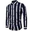 Camisa de manga larga de estilo business casual, camisa a rayas transfronteriza europea y americana, camisa de hombre para primavera y otoño, en stock para venta al por mayor