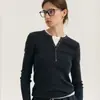 Suéter de Punto Delgado Suave y Esponjoso con Cuello Henley para Mujer, Capa Base de Invierno/Otoño, Falso Dos Piezas Francés, Top de Capa Interior de Nicho