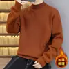 Comercio exterior transfronterizo generación otoño e invierno nuevo suéter de punto casual con cuello medio alto acolchado de terciopelo cálido