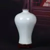 Adornos Artesanales Blancos Antiguos Pieza Abierta Esmalte Dividido Cerámica de Horno Oficial Florero Inserto de Flores Adornos de Moda Decoración