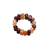Pulsera de Cristal de los Cinco Elementos para Hombre Versión Mejorada Oro Madera Agua Fuego Tierra Piedra Ojo de Tigre Flor Roja Pegamento Ágata Azul Obsidiana Plateada