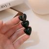 Tres Pasadores Pequeños de Amor Estilo Crema Corazón de Melocotón Pinza de Pico de Pato Rojo Vino Retro Negro Puro Pinza Lateral para Flequillo Accesorios para el Cabello Nuevo
