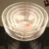 Lizun tazón de vidrio vajilla de cocina juego de tazones grande, mediano y pequeño tazón de vidrio transparente ensaladera para verduras y frutas
