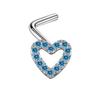 Bibi Europeo y Americano transfronterizo arete de nariz en forma de corazón anillo de nariz estrella araña acero inoxidable arete de nariz joyería para piercing corporal en stock