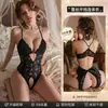 Lencería Sexy Manyan Correa Sexy Hebilla Abierta Encaje Almohadilla para el Pecho Transparente Traje Uniforme 9153