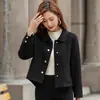 Abrigo Corto de Lana Doble Cara para Mujer, Talla Petite, TikTok Primavera, Otoño e Invierno Nuevo Estilo Coreano Ajustado Abrigo de Lana Cachemir