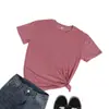 Venta al por mayor de fábrica camiseta top de manga corta de moda europea y americana talla grande para mujer algodón gris top para mujer camiseta para mujer 2023