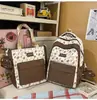 Ins estampado fresco bolsa de hombro doble fresca gran capacidad gran capacidad mochila para estudiante de escuela secundaria campus mochila de viaje para niña