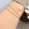 Joyas ins Europeas y Americanas Cadena Exquisita de Hueso de Serpiente de Doble Capa Pulsera Exquisita Cadena de Perlas para Bolsas Joyería de Acero Titanio Chapada en Oro de 18K E085